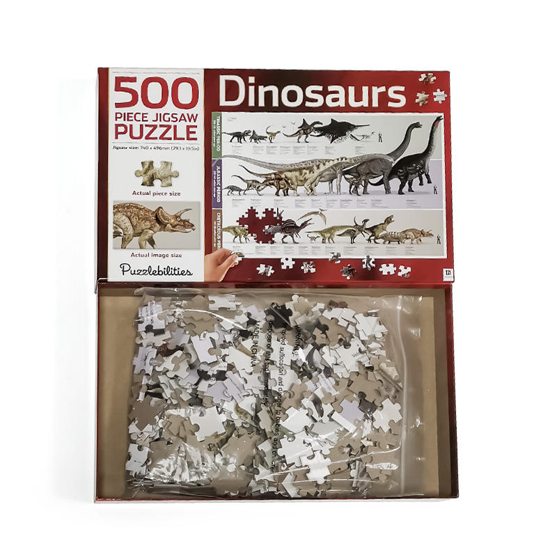 Großhandel Erwachsene Spielzeug Spiele Puzzles Graue Karton-Dinosaurier-Muster-Puzzles