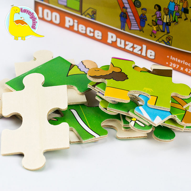 100-teilige pädagogische benutzerdefinierte Holzpuzzles für Kinder zum Verkauf