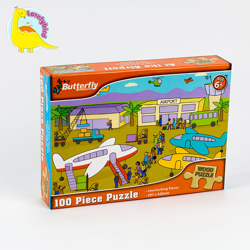 100-teiliges Lernspiel mit Poster. Bestes Holzpuzzle für Kinder