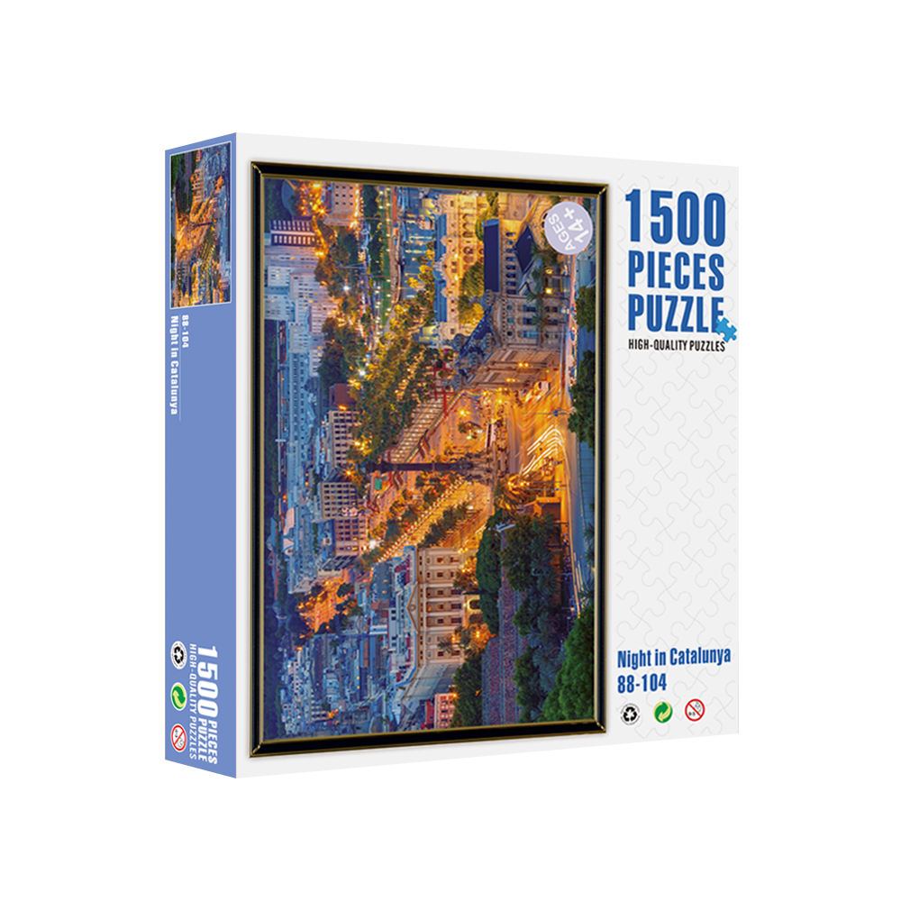 Kostenlose Probe kundenspezifisches Papierpapppuzzle 1500 Teile Erwachsene Puzzle Box Puzzles