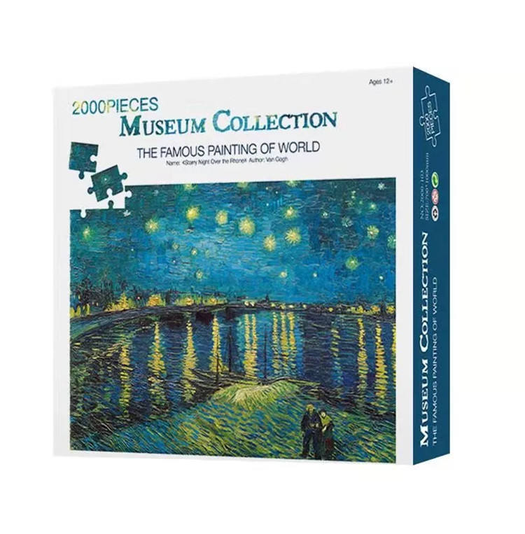 Benutzerdefiniertes 2000-teiliges berühmtes Gemälde-Puzzle 2000-teiliges Puzzle-Brett für Geschenke für Erwachsene